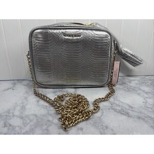 Victoria's Secret Handbag Crossbody Purse Silver Gold Chain Strap NWT $70 VS